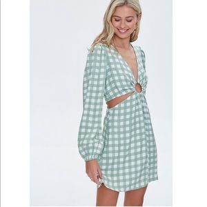 Gingham cutout dress